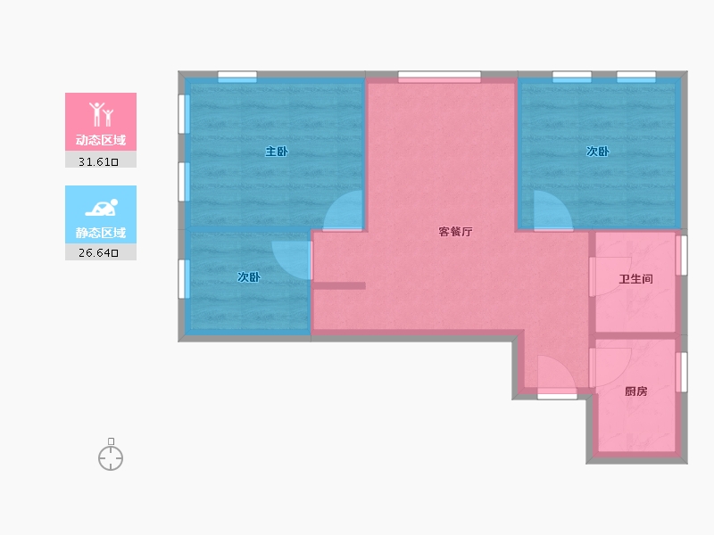 辽宁省-沈阳市-公园雅筑-52.33-户型库-动静分区