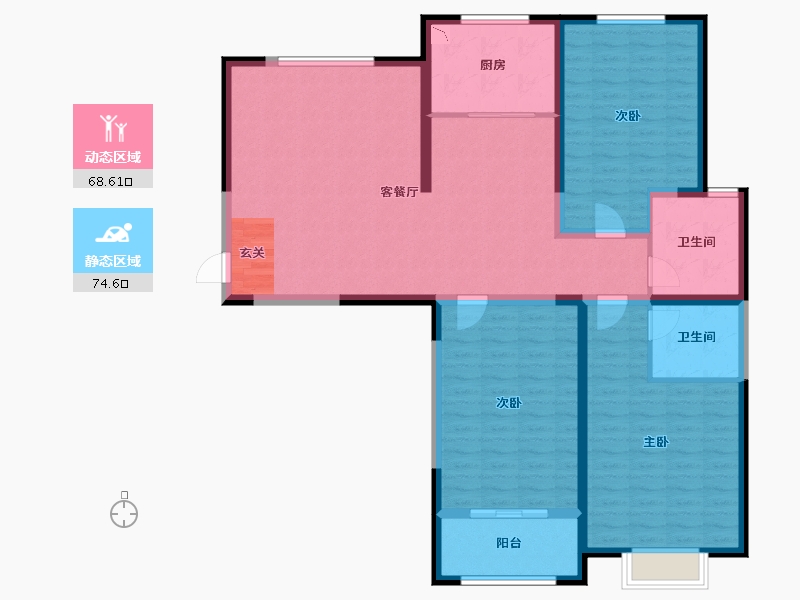 山东省-德州市-星凯国际广场-129.56-户型库-动静分区