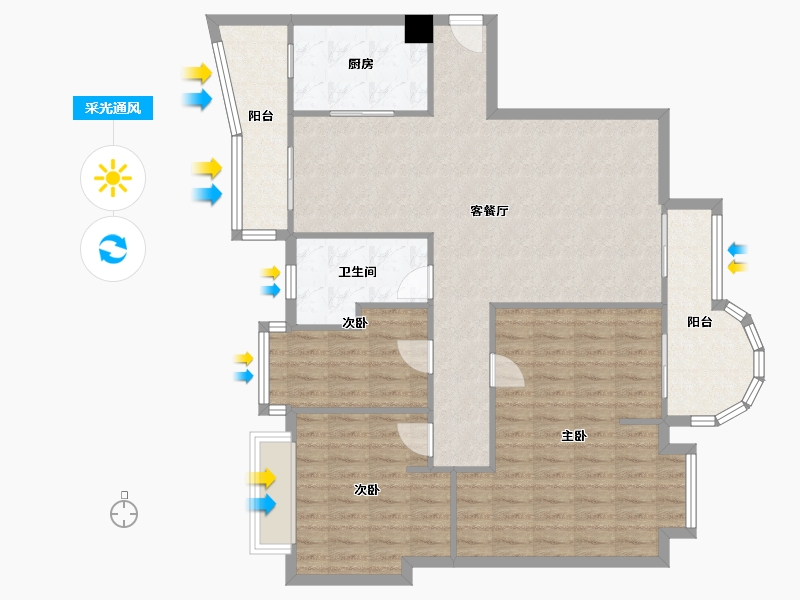 广东省-深圳市-风泽湖山庄-112.95-户型库-采光通风