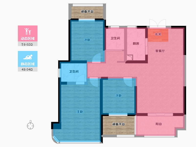 陕西省-宝鸡市-华夏中央公园-104.04-户型库-动静分区