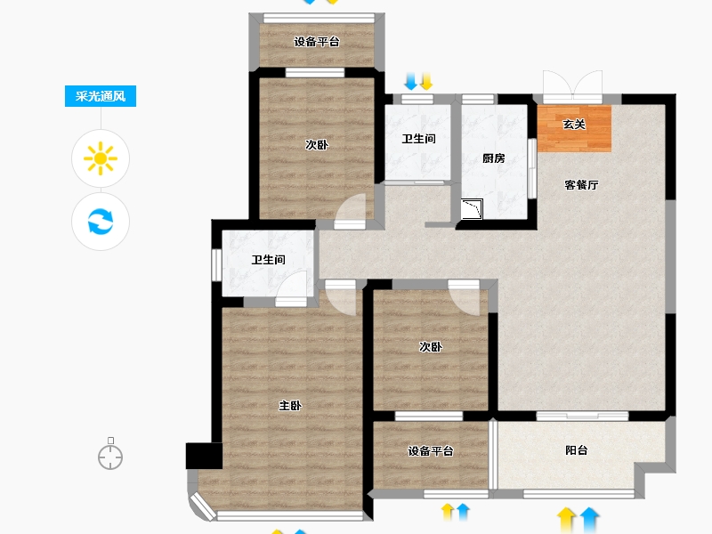 陕西省-宝鸡市-华夏中央公园-104.04-户型库-采光通风