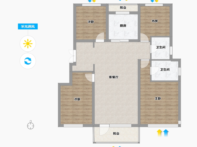 黑龙江省-哈尔滨市-华润置地・�f象府-108.97-户型库-采光通风