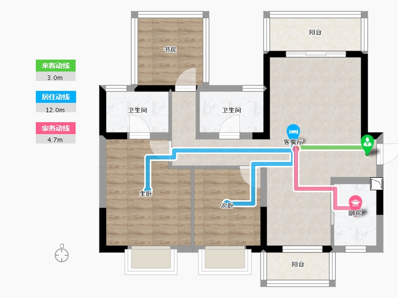 广西壮族自治区-南宁市-中南春风南岸-74.36-户型库-动静线