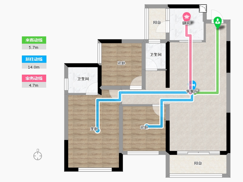 四川省-自贡市-邦泰天著-85.75-户型库-动静线