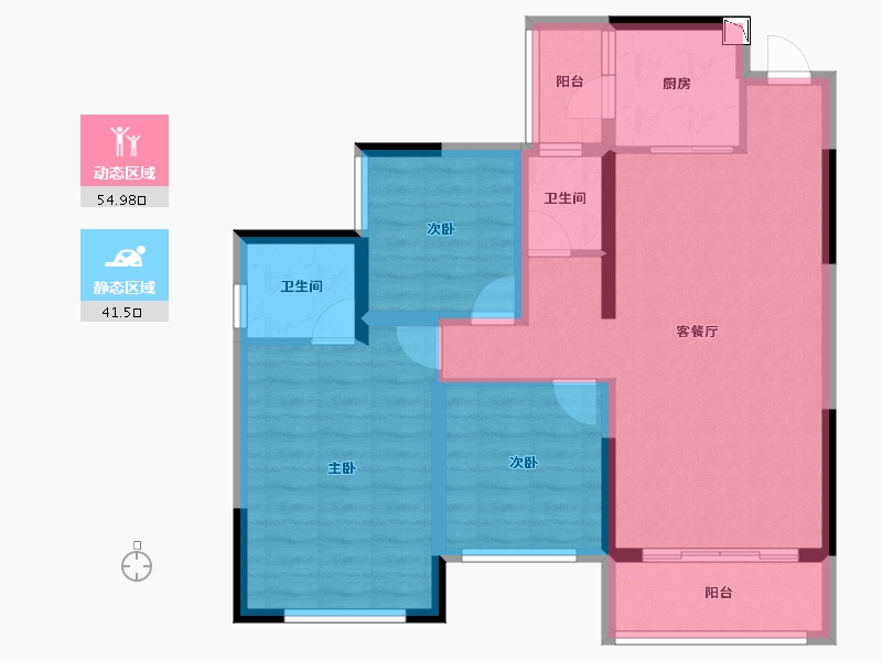 四川省-自贡市-邦泰天著-85.75-户型库-动静分区