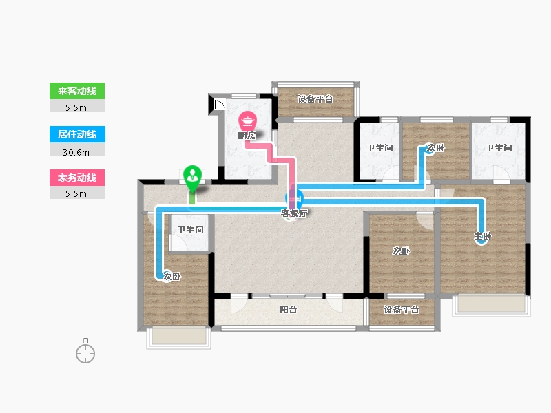 辽宁省-本溪市-溪山云著-149.35-户型库-动静线