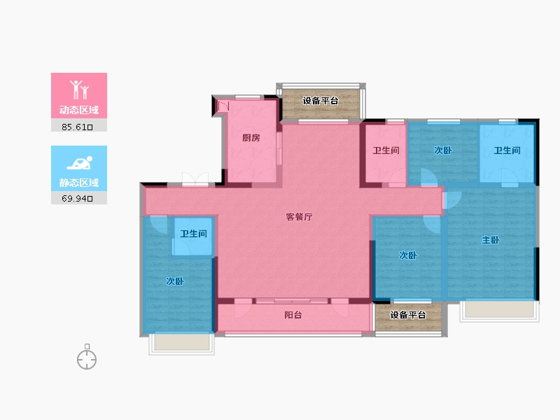 辽宁省-本溪市-溪山云著-149.35-户型库-动静分区