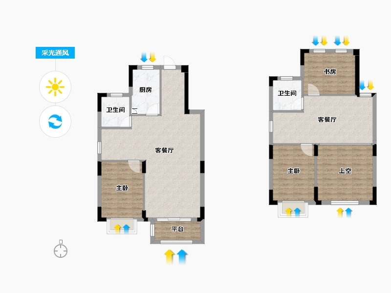 湖北省-武汉市-武建龙樾上城-117.27-户型库-采光通风