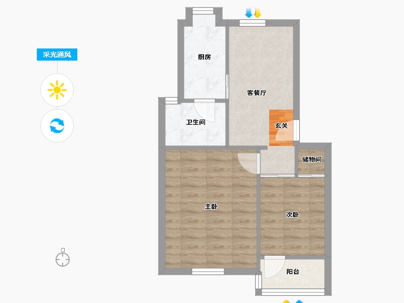 江苏省-南京市-西康路3号-47.13-户型库-采光通风