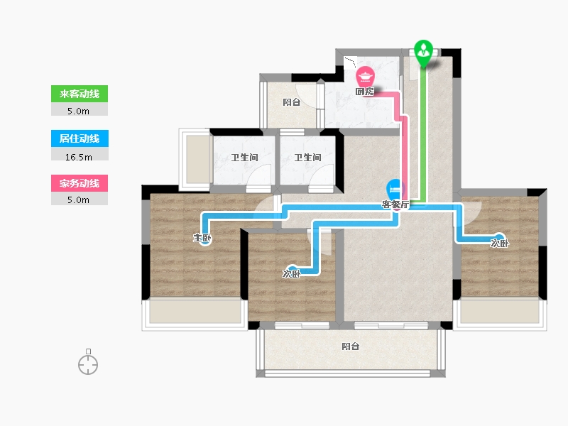 重庆-重庆市-金科黛山悦府-74.55-户型库-动静线