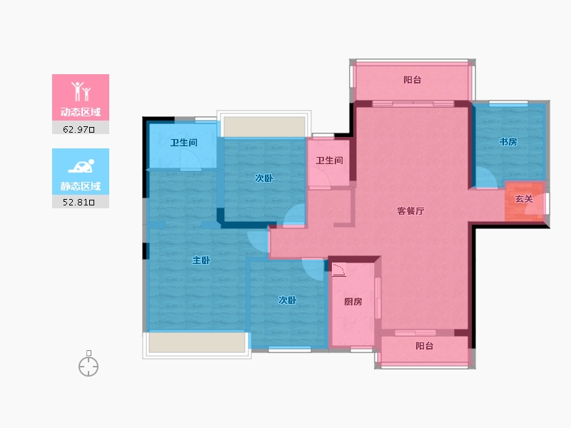 广东省-肇庆市-怀集玖龙湾-102.88-户型库-动静分区