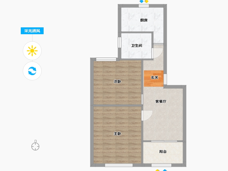 上海-上海市-金桥湾清水苑-59.25-户型库-采光通风