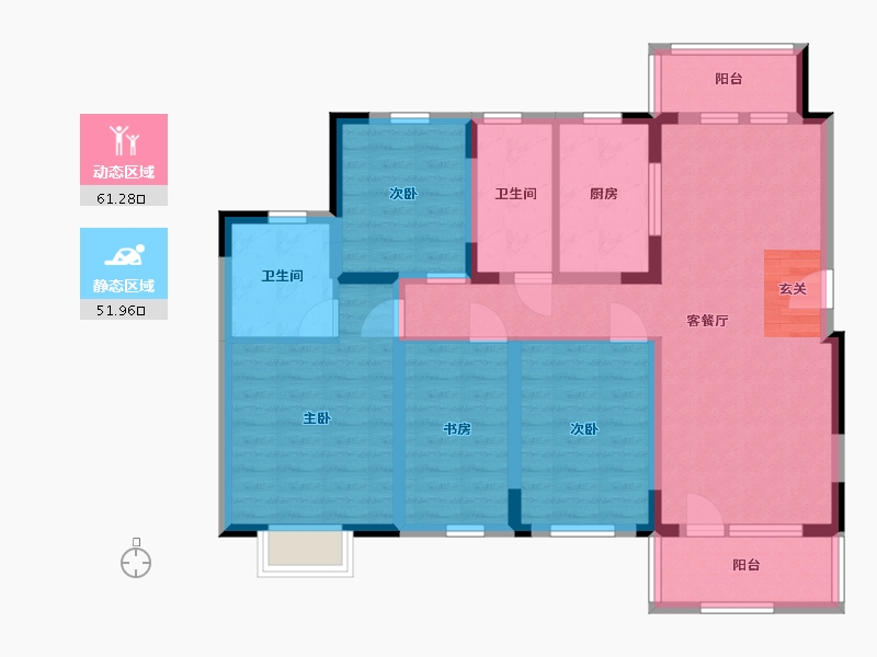 辽宁省-沈阳市-沈阳雅居乐花园-99.98-户型库-动静分区