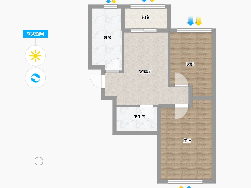 北京-北京市-融御-59.16-户型库-采光通风