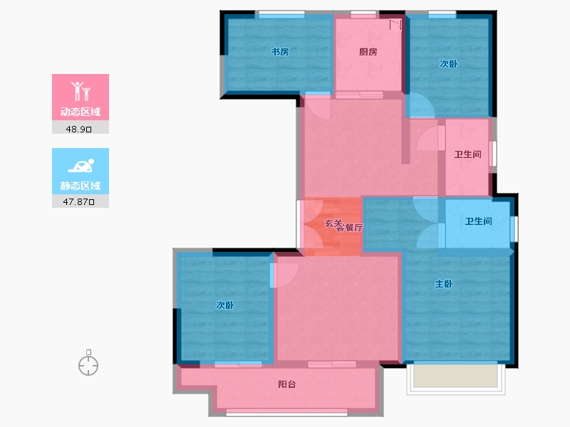 河南省-郑州市-锦艺四季城-85.15-户型库-动静分区