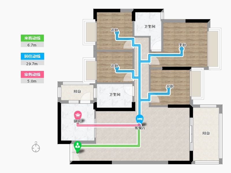 广东省-清远市-和富湖畔公馆-105.15-户型库-动静线