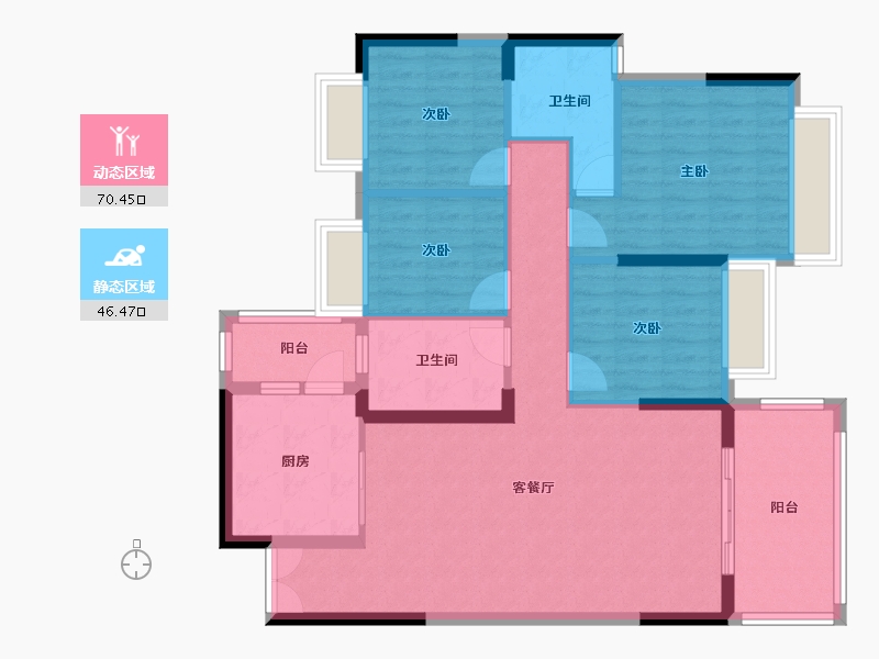 广东省-清远市-和富湖畔公馆-105.15-户型库-动静分区