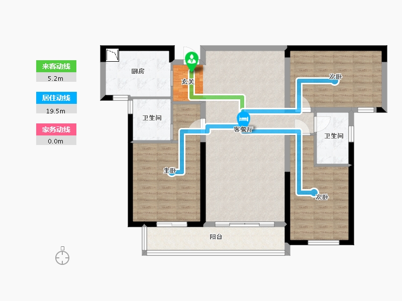 湖南省-长沙市-梅溪湖玺悦-102.66-户型库-动静线