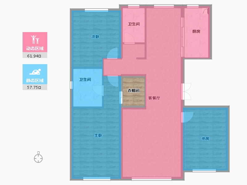 黑龙江省-哈尔滨市-磐石・金江悦-111.75-户型库-动静分区