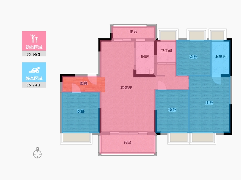 湖南省-长沙市-碧桂园・月湖湾-109.18-户型库-动静分区