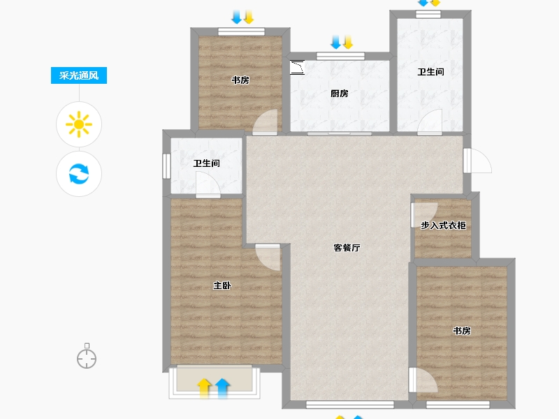 辽宁省-沈阳市-龙湖双珑原著-100.84-户型库-采光通风