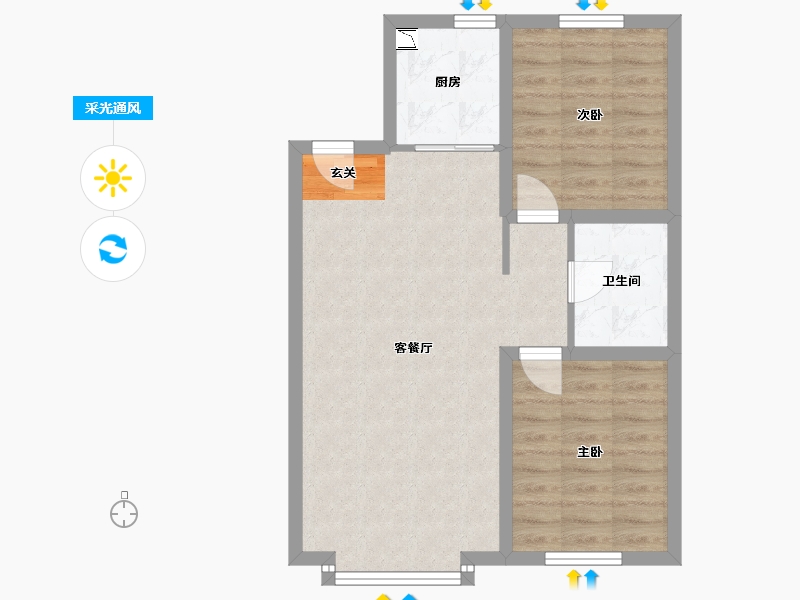 黑龙江省-齐齐哈尔市-观湖国际-62.74-户型库-采光通风