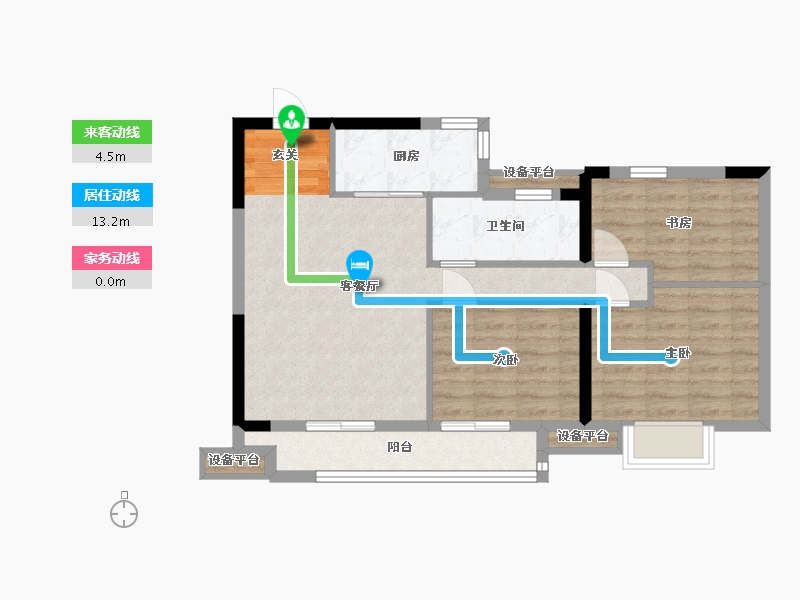 浙江省-嘉兴市-融信澜庭・启杭-72.38-户型库-动静线