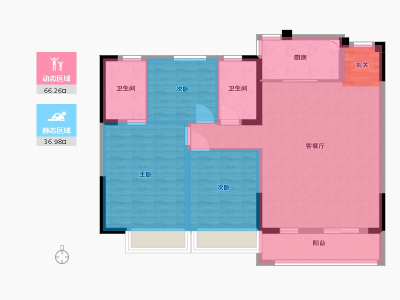 浙江省-嘉兴市-招商溪悦水岸-92.60-户型库-动静分区