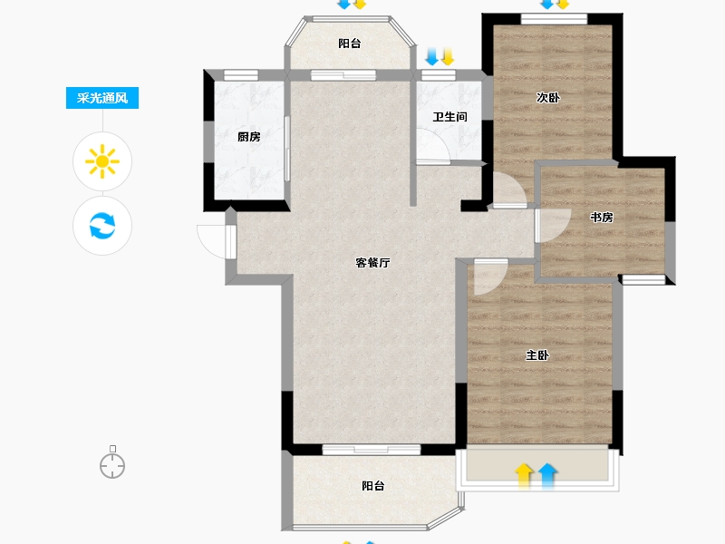 河南省-郑州市-农房索河湾-81.73-户型库-采光通风