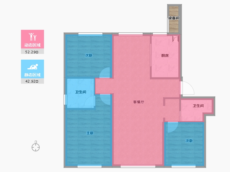 黑龙江省-哈尔滨市-汇智环球金贸城-87.20-户型库-动静分区