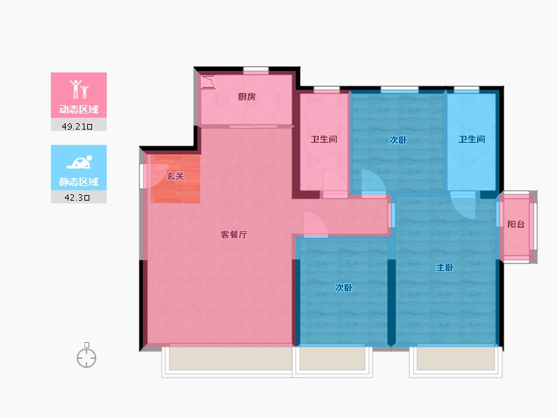 吉林省-长春市-兰溪学府-81.74-户型库-动静分区