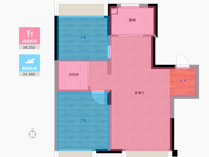 吉林省-长春市-碧桂园・时代之光-51.82-户型库-动静分区