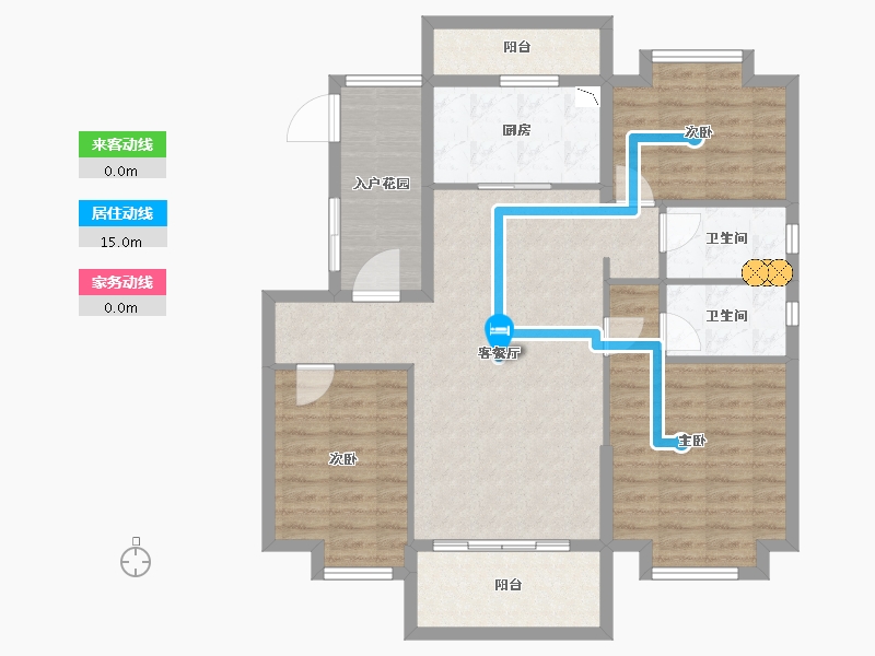 湖南省-长沙市-碧桂园荟隽棠-99.44-户型库-动静线