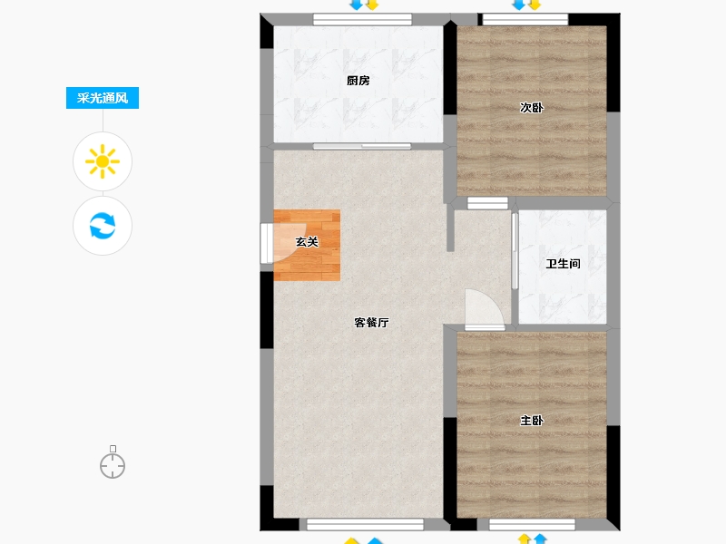 吉林省-长春市-林香阁・尚品-60.65-户型库-采光通风