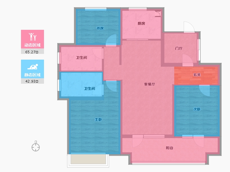 山东省-青岛市-海信·凤台世家-96.00-户型库-动静分区