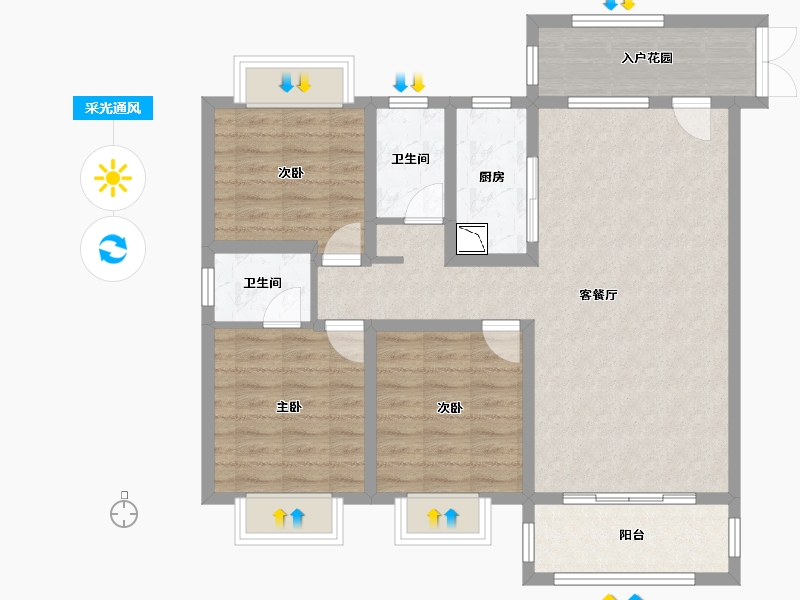 青海省-海南藏族自治州-海湾花园-92.17-户型库-采光通风