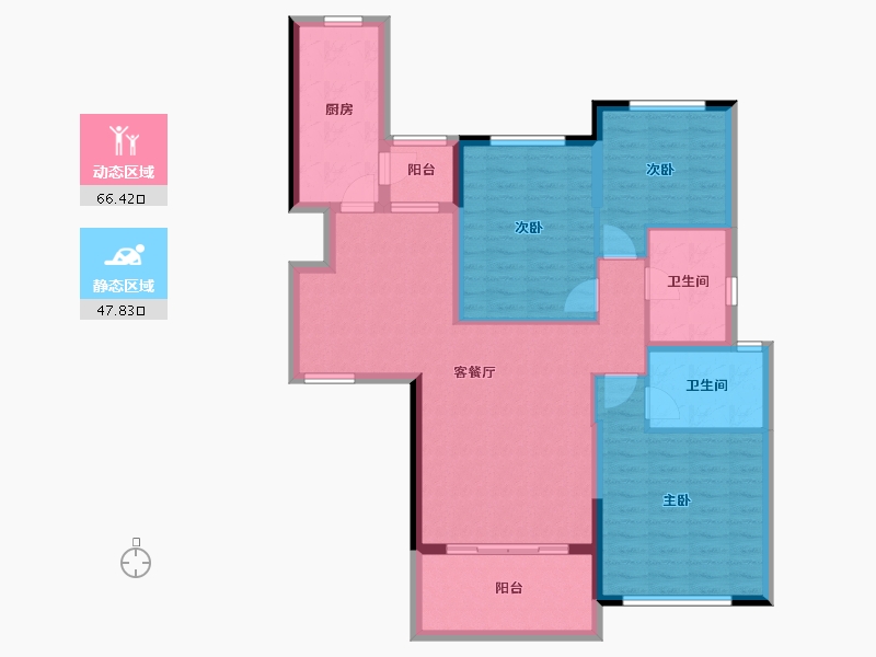 湖南省-长沙市-恒大揽湖苑-102.55-户型库-动静分区