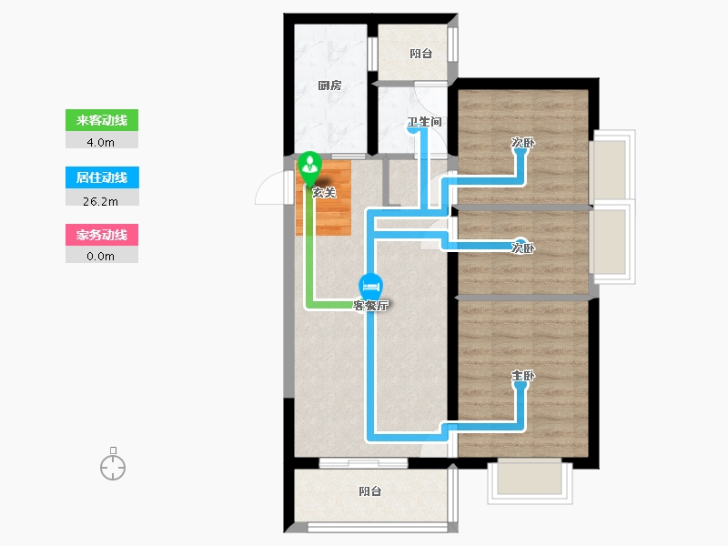 云南省-昆明市-万科・公园城市-66.93-户型库-动静线