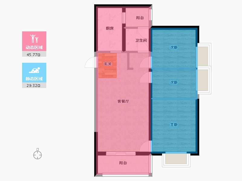 云南省-昆明市-万科・公园城市-66.93-户型库-动静分区