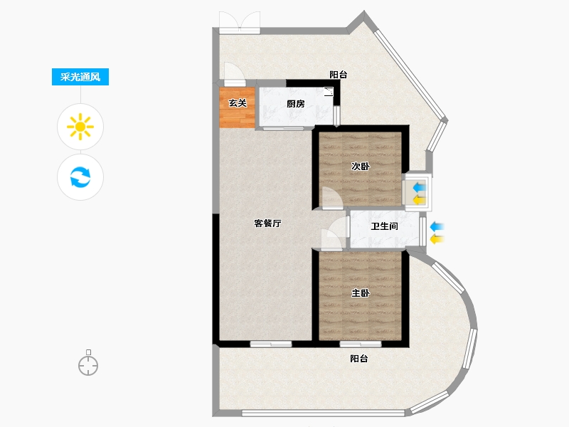 云南省-昆明市-清凤・滇池美岸-98.97-户型库-采光通风