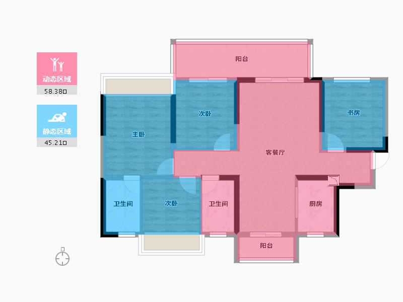 四川省-宜宾市-上海多伦公馆-92.01-户型库-动静分区