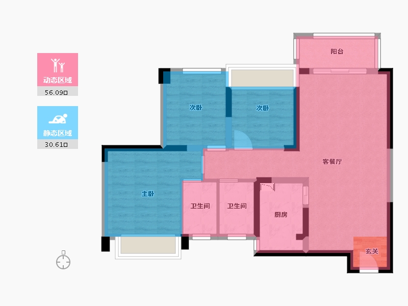 广东省-深圳市-恒地悦山湖-76.59-户型库-动静分区