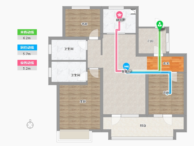 山东省-青岛市-海信·凤台世家-96.00-户型库-动静线