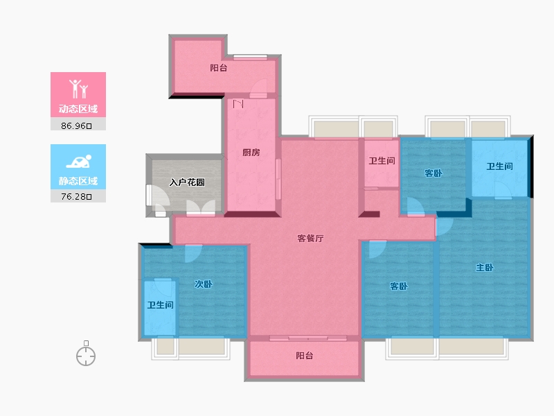 湖南省-长沙市-碧桂园荟隽棠-154.05-户型库-动静分区