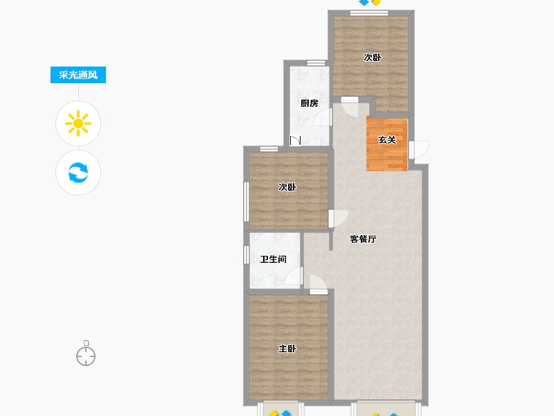 天津-天津市-新城和兴府-94.40-户型库-采光通风