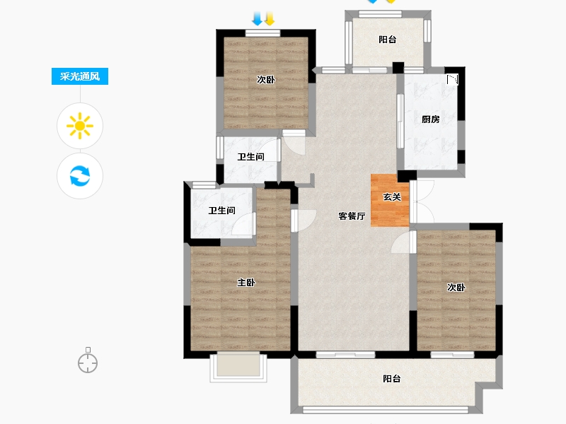 山东省-临沂市-泰鲁禧�h-101.39-户型库-采光通风