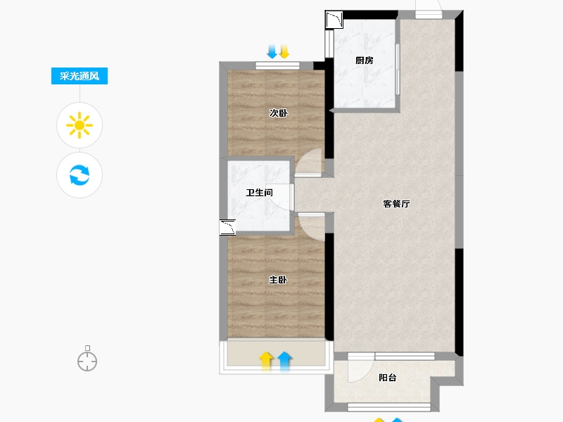 辽宁省-大连市-碧桂园上璟云著-一期-60.53-户型库-采光通风