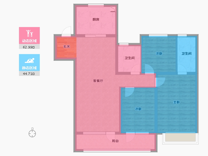 山东省-潍坊市-融创融公馆-95.80-户型库-动静分区