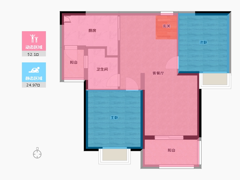 福建省-三明市-恒大御龙天峰-68.80-户型库-动静分区