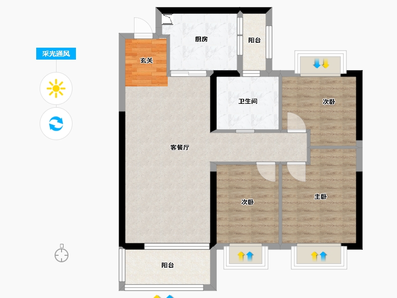 福建省-三明市-恒大御龙天峰-83.20-户型库-采光通风